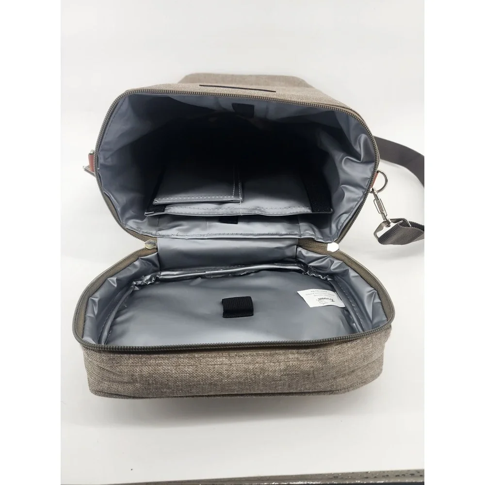 Tirrinia 2 Bottle Wine Carrier Insulated Tote Bag Gray‎ Heather Travel Cooler